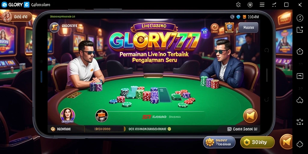 Tampilan gameplay Live Casino yang menarik dan interaktif di GLORY777.