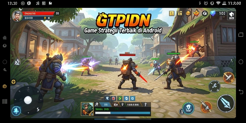 Tampilan gameplay GTPIDN saat pertempuran strategis berlangsung.