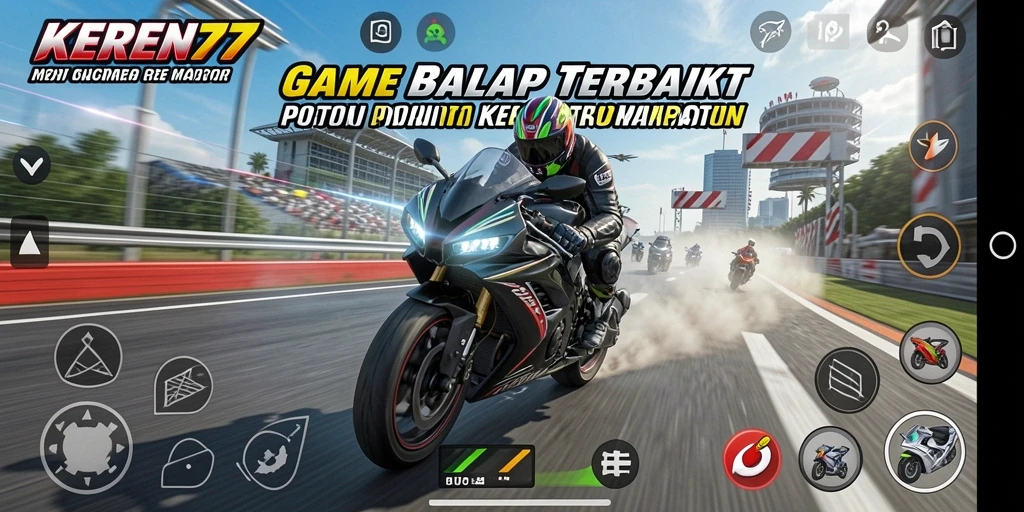 Tampilan gameplay KEREN77 yang mendebarkan dalam balapan motor.