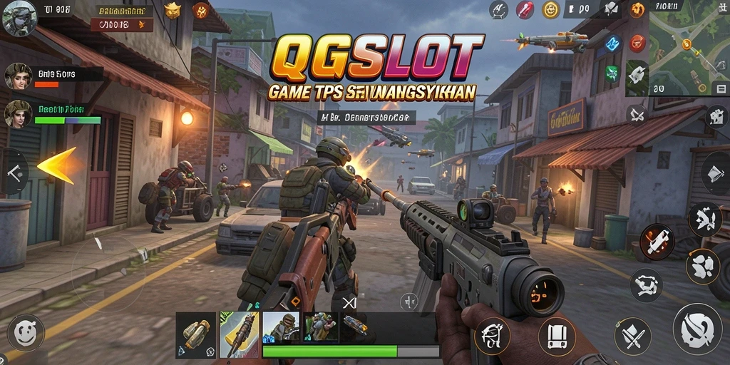 Tampilan gameplay seru dari QQSLOT dengan aksi TPS yang mendebarkan.