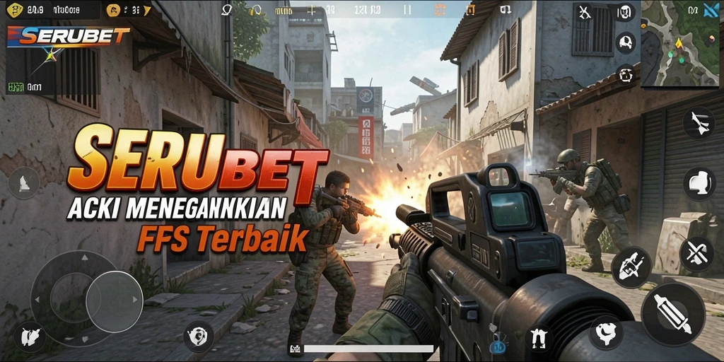 Screenshot gameplay SERUBET menampilkan aksi tembak-menembak yang mendebarkan.