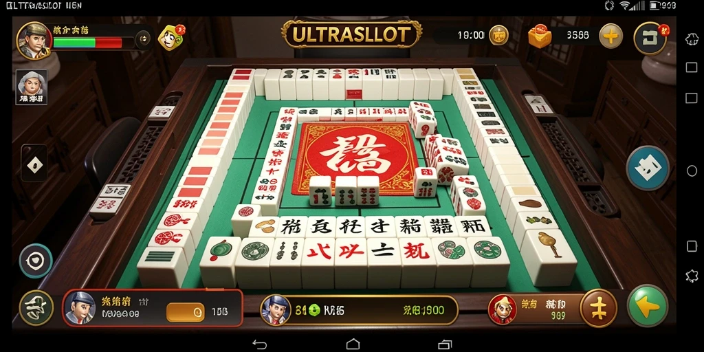 Cuplikan layar ULTRASLOT menampilkan gameplay Mahjong yang seru dan adiktif.